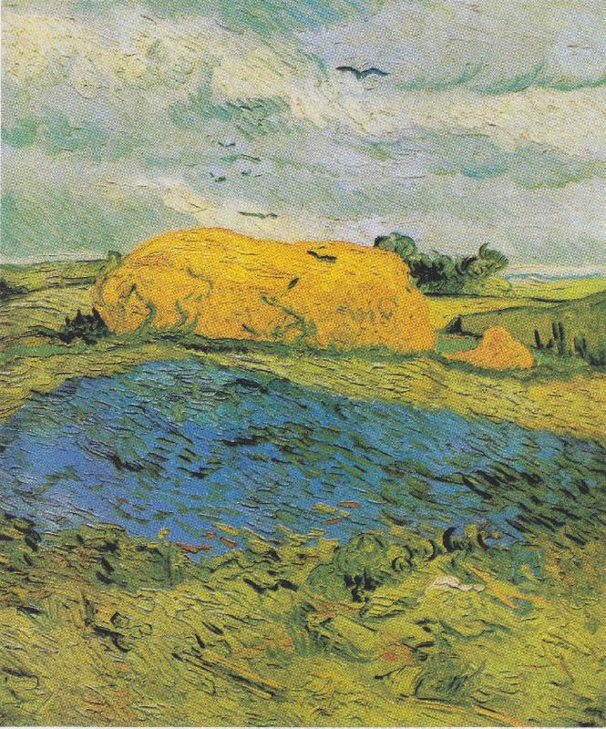 Vincent Van Gogh Heuschober an einem Regentag oil painting picture